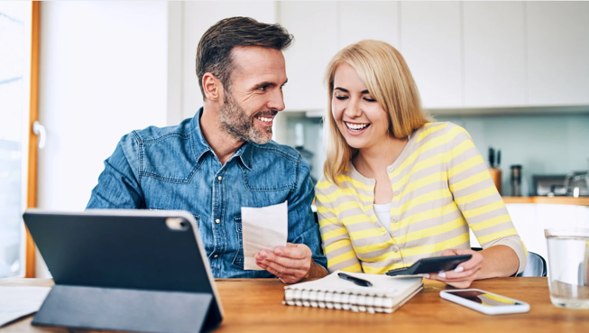 Ontario homeowners planning their financial future by consolidating debt on mortgage.